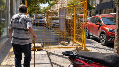 Kırıkkale’nin Hüseyin Kahya Mahallesi Barbaros Hayrettin Caddesi’nde kaldırımın işgal edilerek