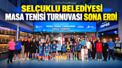 Selçuklu Belediyesi tarafından düzenlenen Masa Tenisi Turnuvası, final müsabakalarının ardından