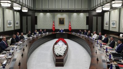 Cumhurbaşkanı Recep Tayyip Erdoğan başkanlığında gerçekleştirilen Milli Güvenlik Kurulu toplantısının