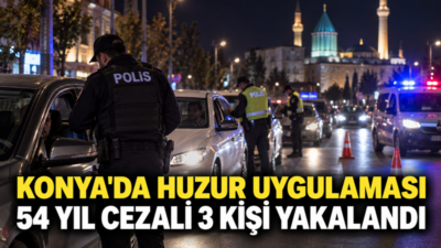 Konya Emniyet Müdürlüğü’nün 29 ayrı noktada gerçekleştirdiği Huzur-42/8 uygulamasında 1.131