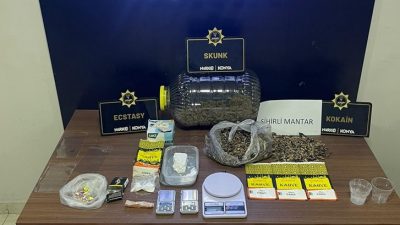 Konya’da uyuşturucu veya uyarıcı madde ticaretinin önlenmesine yönelik düzenlenen operasyonlarda
