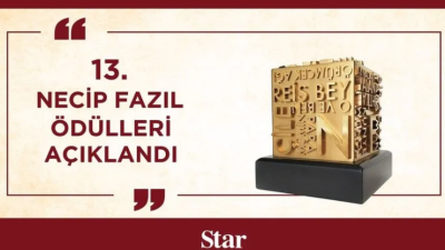 Bu yıl 13’üncüsü düzenlenen Necip Fazıl Ödülleri’nde 8 dalda 9