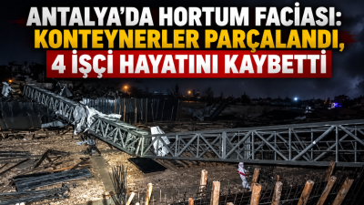 Antalya'nın Kepez ilçesinde bir inşaat şantiyesinde meydana gelen hortum, işçilerin