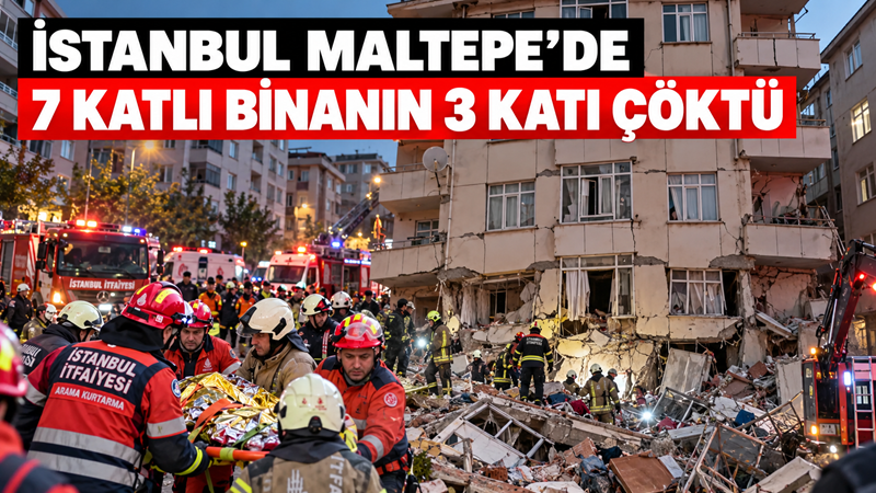 İstanbul Maltepe’de 7 katlı binanın alt üç katında meydana gelen