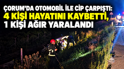 Çorum-İskilip kara yolunda otomobil ile cipin çarpışması sonucu biri 6