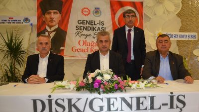DİSK Genel-İş Sendikası Konya Şubesi’nin 6. Olağan Genel Kurulu’nda mevcut