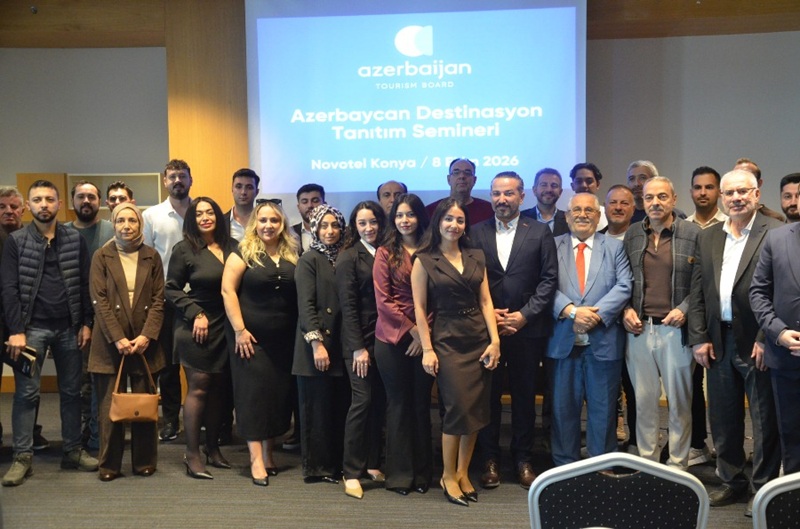 Konya’da düzenlenen Azerbaycan Destinasyon Tanıtım Semineri’nde, Azerbaycan’ın turizm potansiyeli tanıtılırken