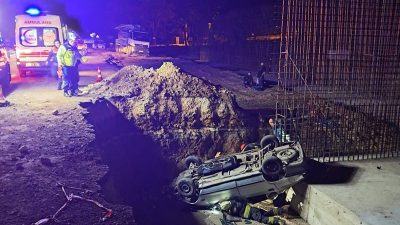 Eskişehir-Seyitgazi kara yolunda meydana gelen trafik kazasında, yol yapım çalışmaları