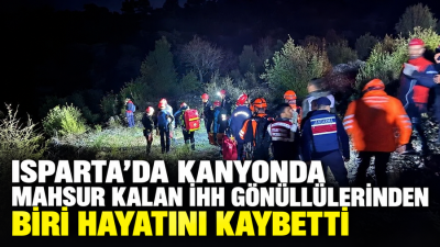 Isparta’nın Sütçüler ilçesindeki Yazılı Kanyon’da mahsur kalan 14 kişilik İHH