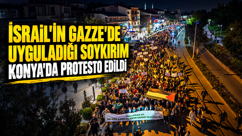 Konya Sivil Toplum Kuruluşları Platformu öncülüğünde bir araya gelen vatandaşlar,