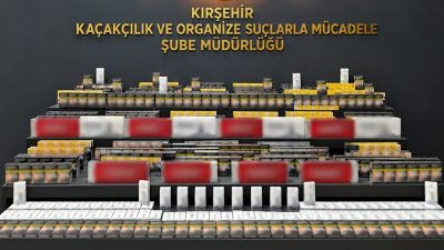 Kırşehir’de polis ekiplerinin durdurduğu bir otomobilde yapılan aramada 1250 paket