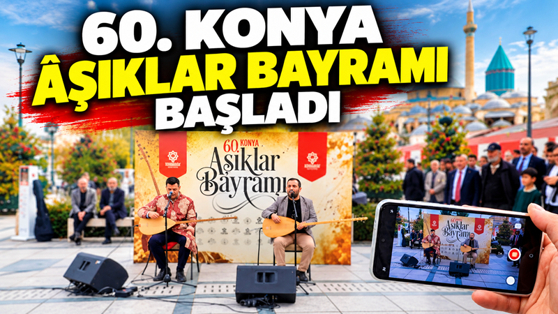 Konya'nın köklü kültürel etkinliklerinden Âşıklar Bayramı, 60'ıncı yılında Mevlana Meydanı'nda