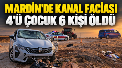 Mardin’in Nusaybin ilçesinde sulama kanalına devrilen otomobilde bulunan 4 çocuk