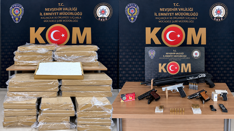 Nevşehir’de kaçakçılık ve suç örgütüne yönelik düzenlenen operasyonlarda 10 şüpheli