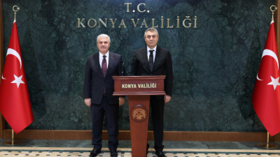 Konya Valisi İbrahim Akın, Mersin Valisi Atilla Toros’u misafir etti.